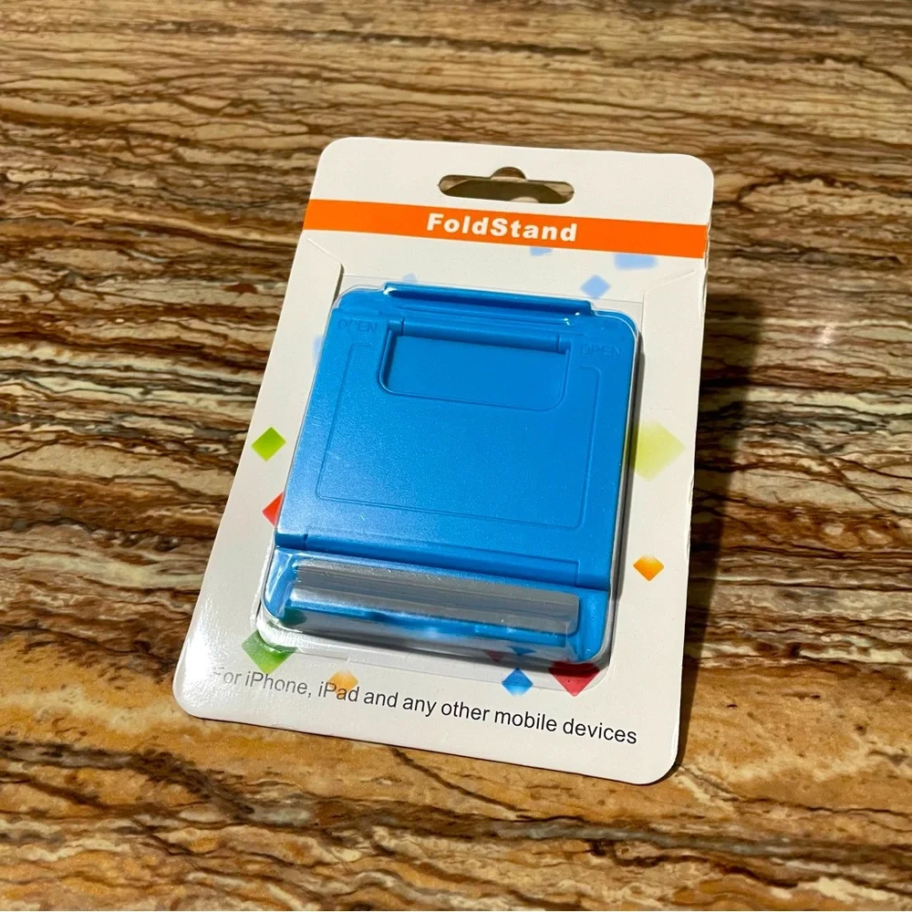Blue Foldable Adjustable iPhone iPad Smartphone Universal Mobile Device Holder